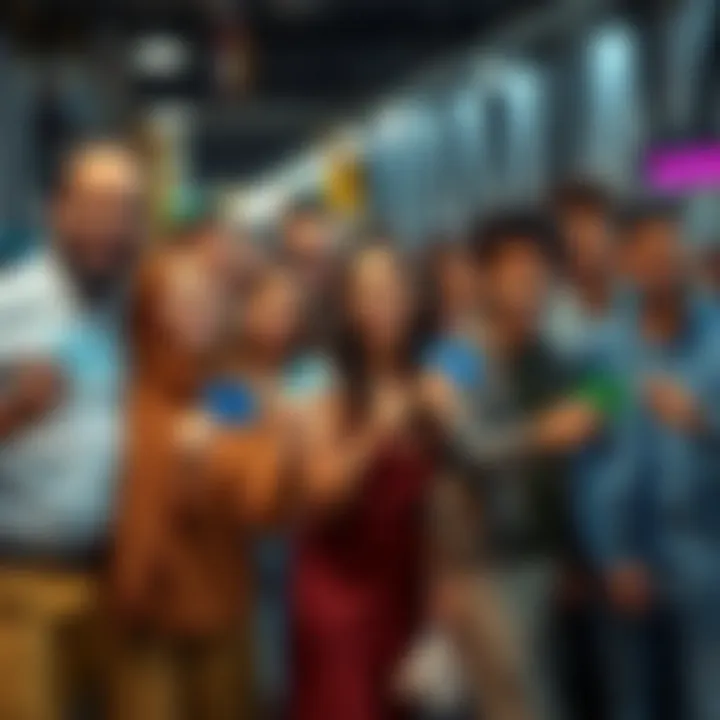A diverse group of people in Spain holding credit cards, symbolizing financial inclusion for all residents