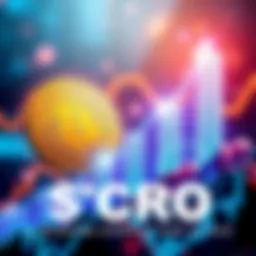 Visual of the $CRO cryptocurrency with a graph showing upward trends, symbolizing potential growth in 2025