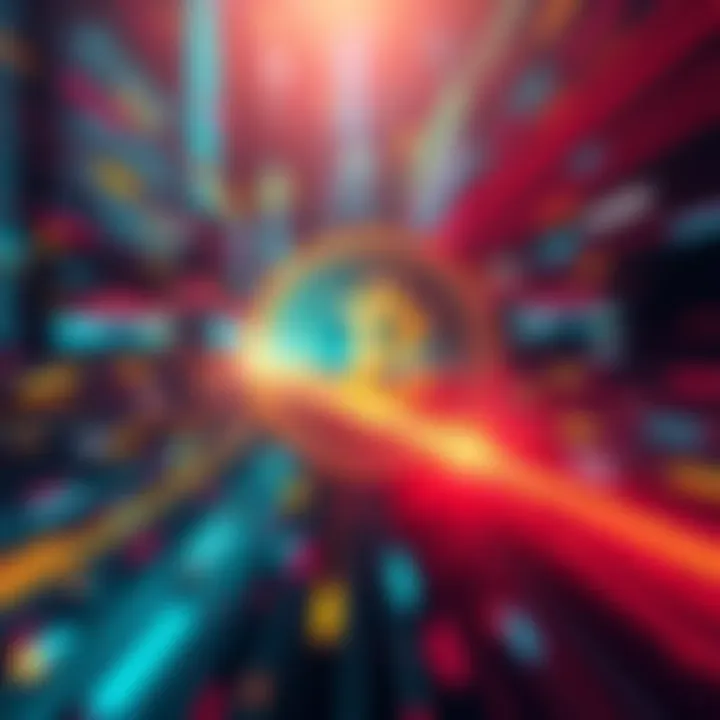 Representation of the Cronos blockchain achieving fast block times with digital elements symbolizing speed and efficiency