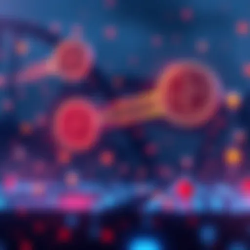 Illustration of GRT token transferring between different blockchain networks using Chainlink's CCIP, symbolizing improved interoperability in cryptocurrency transactions.