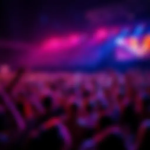 A lively crowd at a concert having fun, with people dancing and cheering
