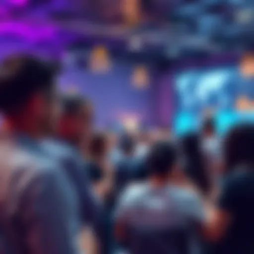 People engaging in conversation about Ethereum and crypto initiatives in a lively forum setting