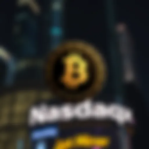 Logo of the crypto mining company backed by Trump's sons with Nasdaq symbol in the background