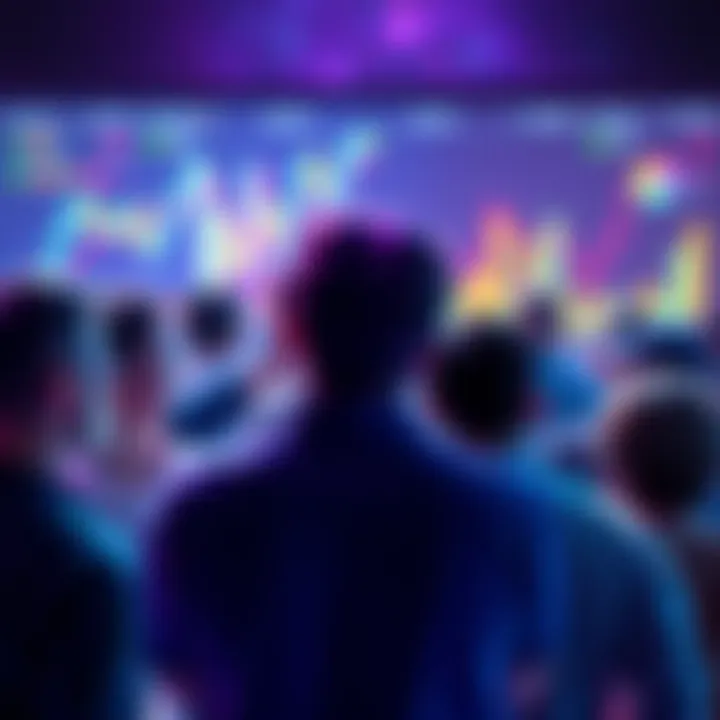 A group of people having a heated debate about the recent bull run in cryptocurrency, with visuals of charts and graphs in the background