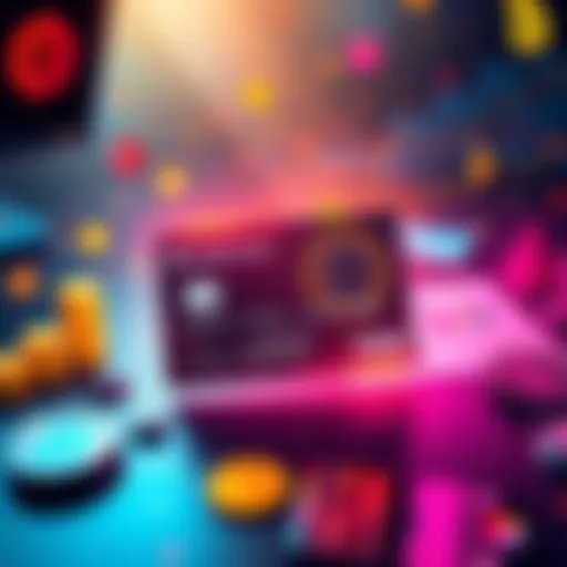 A Crypto.com Visa Signature Credit Card with vibrant design, showcasing the opportunity to earn CRO rewards, surrounded by promotional graphics.