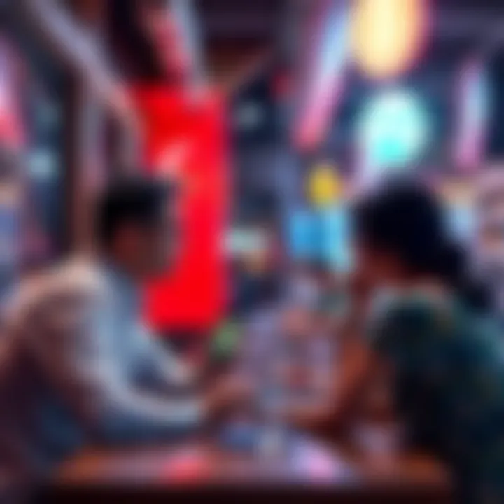 A group of people discussing cryptocurrency in a cafe in Singapore, highlighting local engagement and node activity.