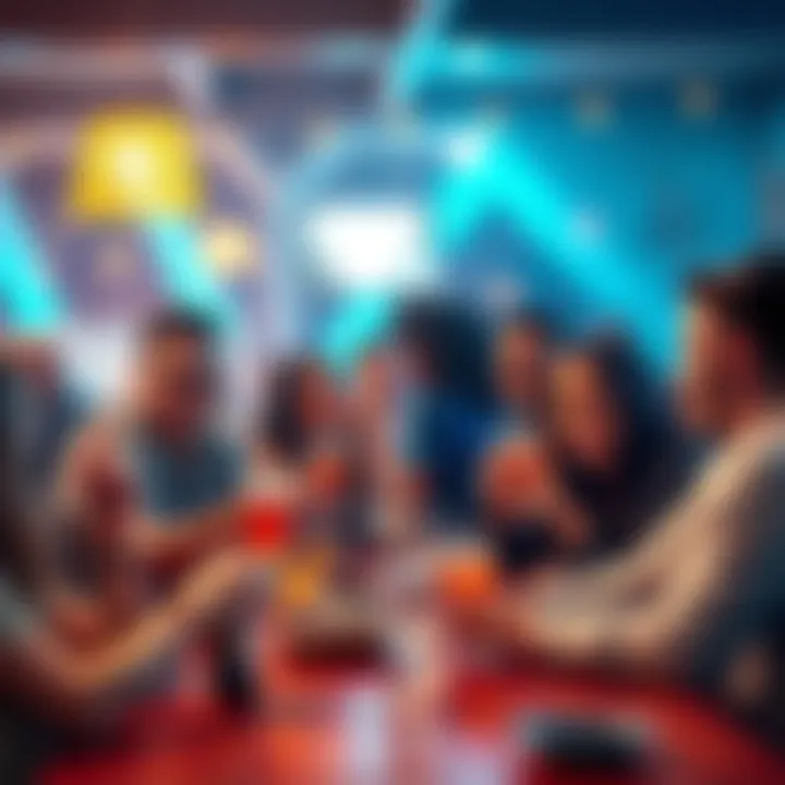 A group of crypto enthusiasts enjoying a meetup with drinks and snacks, celebrating their weekend activities together.