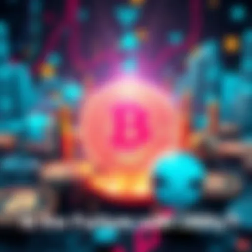 A visual representation of cryptocurrency symbols with a focus on utility applications, showcasing decentralized finance and institutional growth.