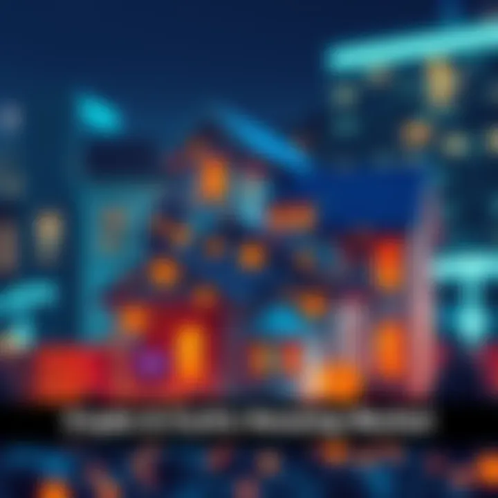 A graphic showing a house made of digital currency symbols, highlighting the connection between cryptocurrency and real estate investment.
