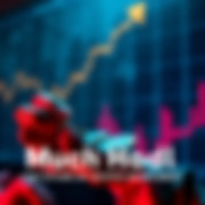 A person holding digital tokens with a graph showing upward trends in the background, representing future profits in crypto investments.