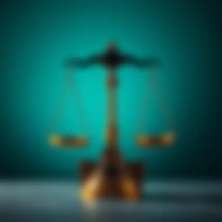 A visual representation of the debate on investing in cryptocurrency, featuring a scale balancing money and a question mark symbolizing uncertainty.