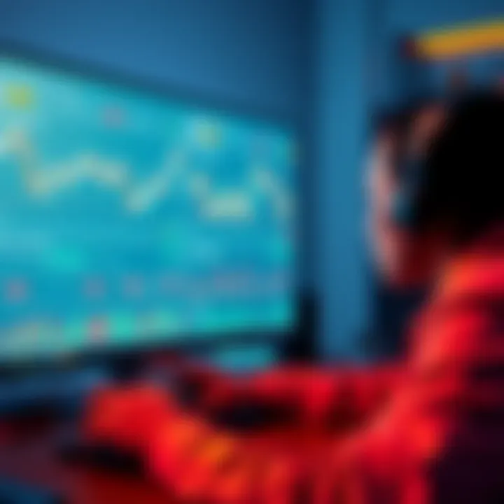 A person analyzing crypto market trends with charts and graphs on a computer screen, focused on optimizing investment strategies during alt season.