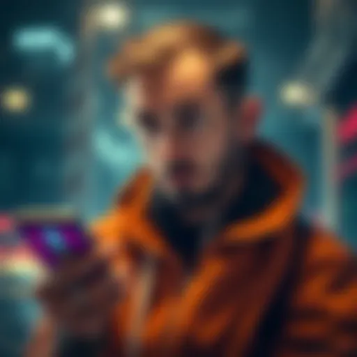A person looking worried while checking cryptocurrency prices on a smartphone