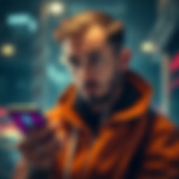 A person looking worried while checking cryptocurrency prices on a smartphone