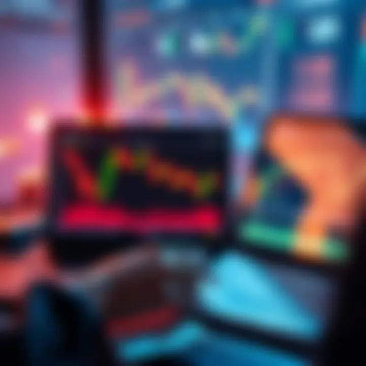 A person analyzing charts and graphs related to cryptocurrency prices with a laptop and notes.
