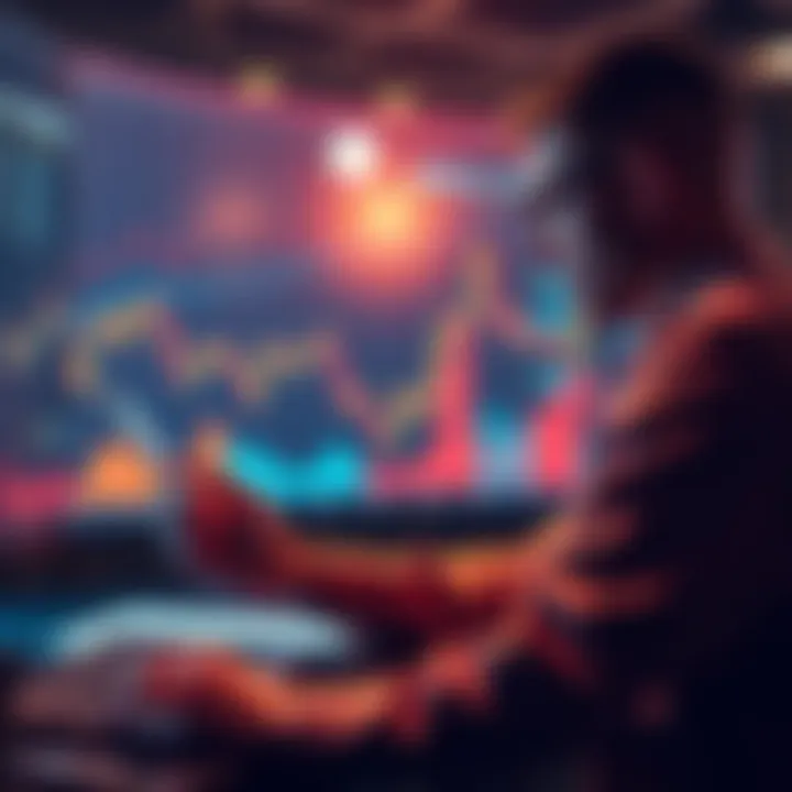 A person analyzing cryptocurrency charts and planning monthly investments in Ethereum, Chainlink, and Cosmos for steady returns.