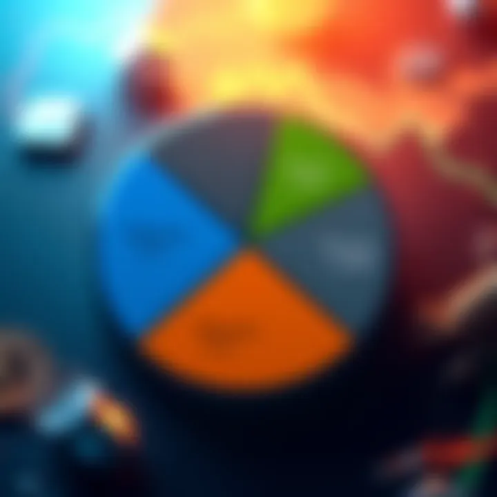 A graphic showing a pie chart with Bitcoin, Ethereum, and rising cryptocurrencies sections. It highlights the allocation percentages for a 1000 USD investment.