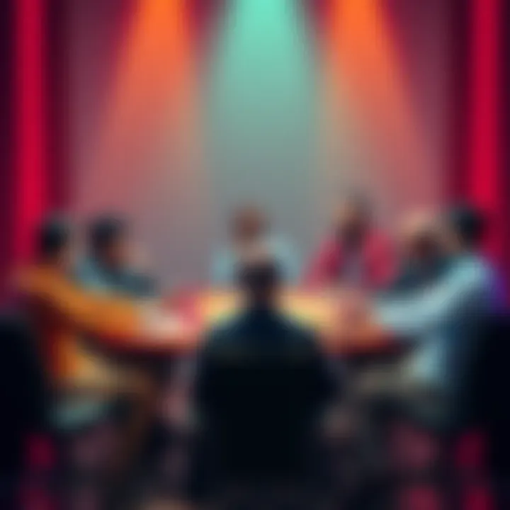 A group of people discussing their cryptocurrency losses at a round table, sharing experiences openly.