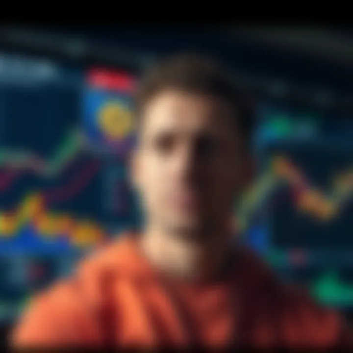 A person looking at multiple cryptocurrency charts with a neutral expression, symbolizing indifference to price changes.