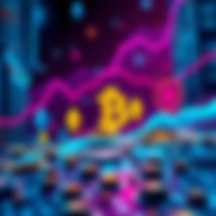 A graphic showing the rise of cryptocurrency market cap to $4.4 trillion, with symbols of popular coins like Bitcoin and Ethereum in the background.