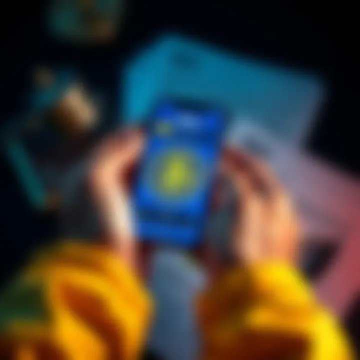 Two hands holding a smartphone displaying cryptocurrency, next to legal documents regarding MiCA regulations