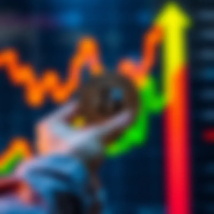 A person holding a digital cryptocurrency coin with a rising graph in the background, symbolizing market growth.