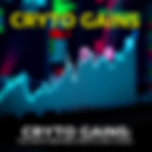 A graph showing the rise and fall of cryptocurrency prices over time with emotional icons representing profit and loss.