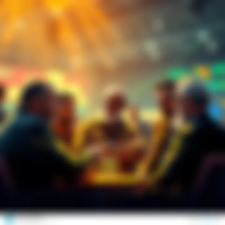 Group of cryptocurrency veterans discussing market predictions and strategies