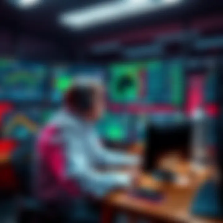 A person sitting at a desk with multiple screens analyzing and managing crypto wallet security.
