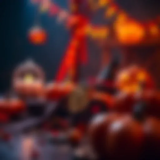 A digital graphic showing a rising cryptocurrency trend with Halloween-themed elements like pumpkins and spooky decorations in the background.