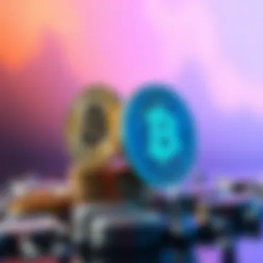 A stack of coins representing two major cryptocurrencies, symbolizing long-term investment and value retention