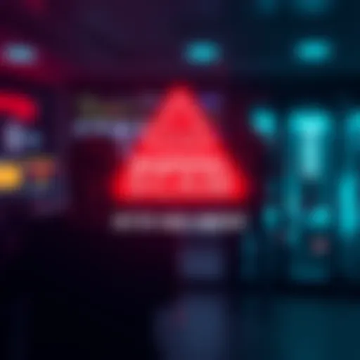 An alert graphic showing a warning symbol with cryptocurrency icons and a phone number for reporting scams