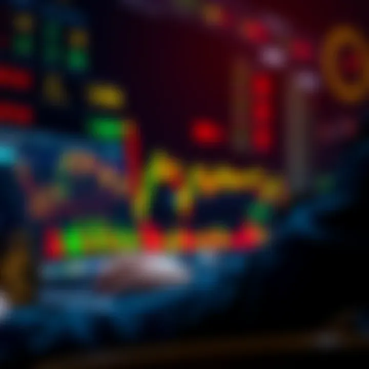 A person looking at fluctuating cryptocurrency charts on a laptop, showing signs of volatility and potential losses.