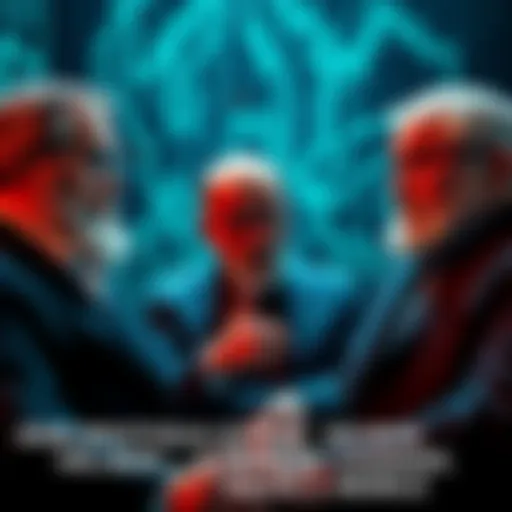 Whitfield Diffie, Martin Hellman, and Ralph C Merkle discussing cryptography concepts