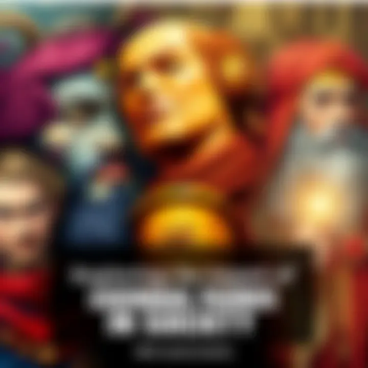 A collage of legendary figures from different cultures including a mythological hero, a famous artist, and a historical leader, representing their influence on society.