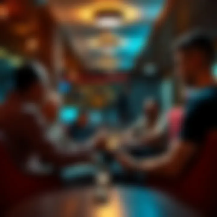 A group of people engaging in conversation about Ethereum trends and news in a relaxed setting.