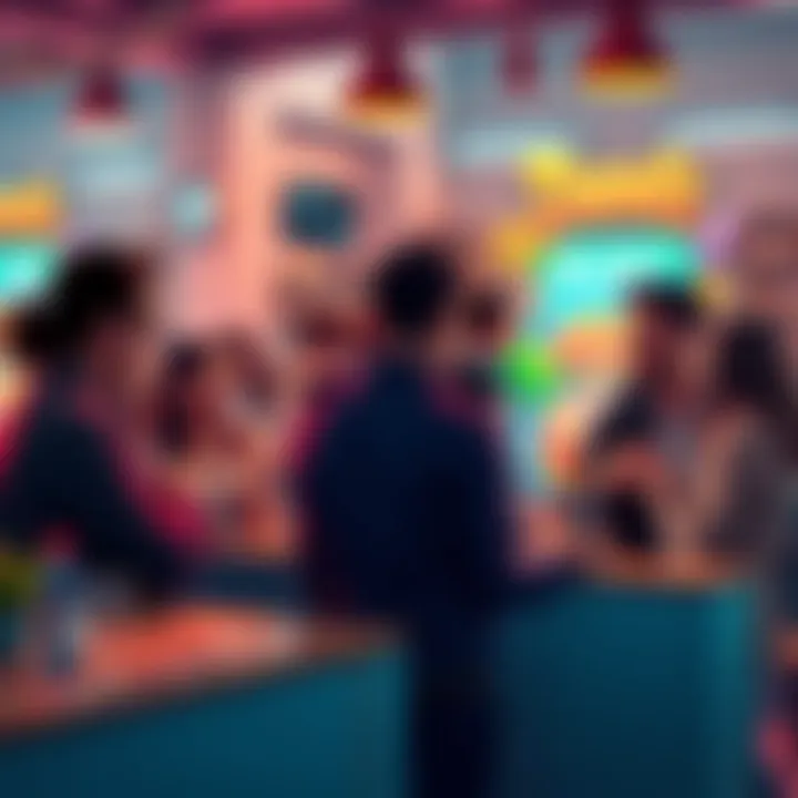 A group of people engaged in a lively discussion about donuts and trading in a casual setting