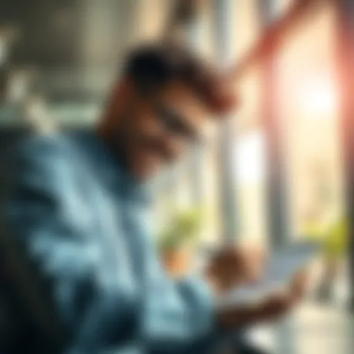 A person writing a list of do's and don'ts for daily success on a notepad while smiling in a bright environment.