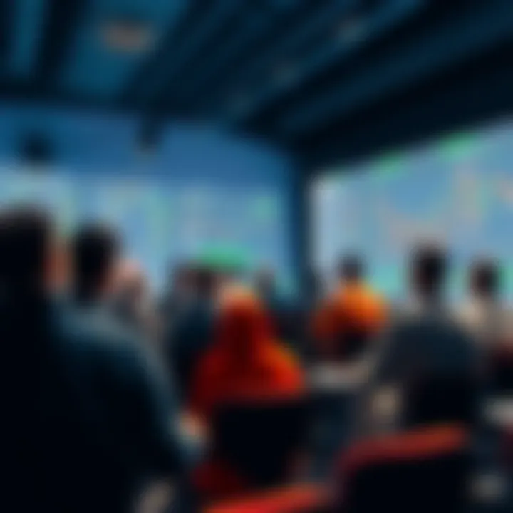 A group of people discussing trading strategies and technical analysis in a lively forum setting.