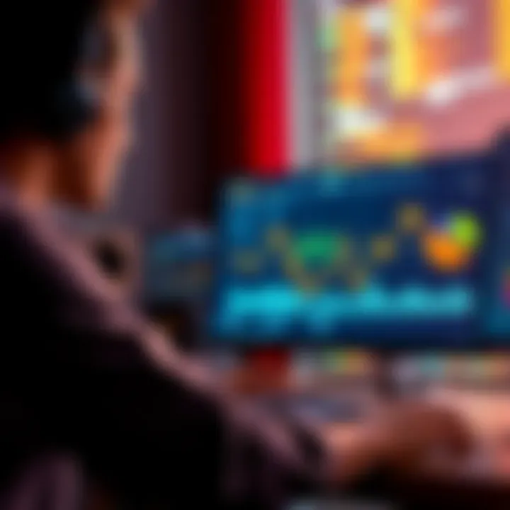 A person analyzing data on a computer screen while considering a new plot format.