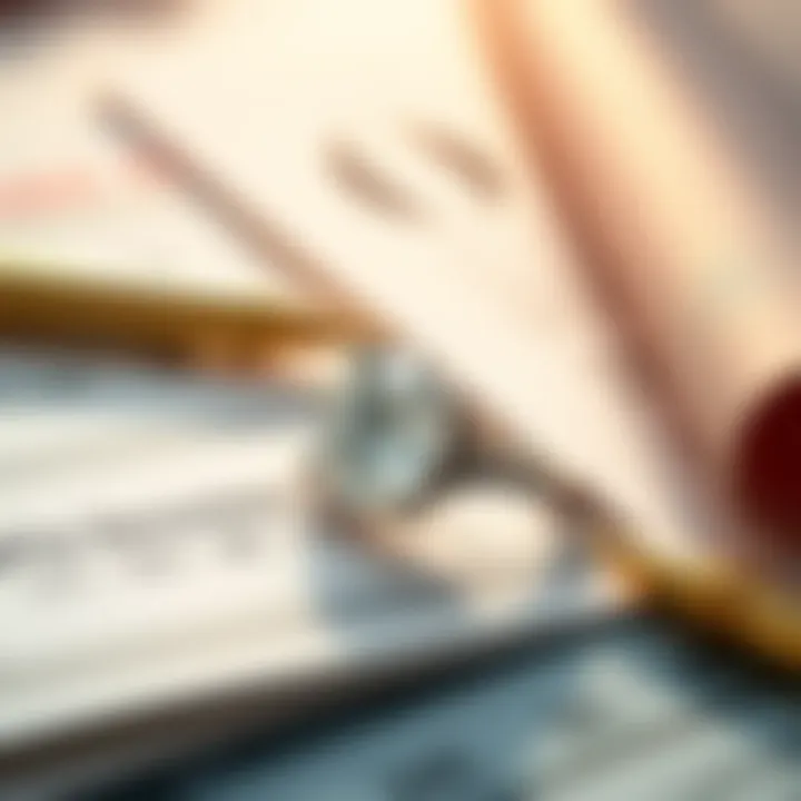 A close-up of a diamond ring beside financial documents, symbolizing diamond jewellery as a stable investment strategy.