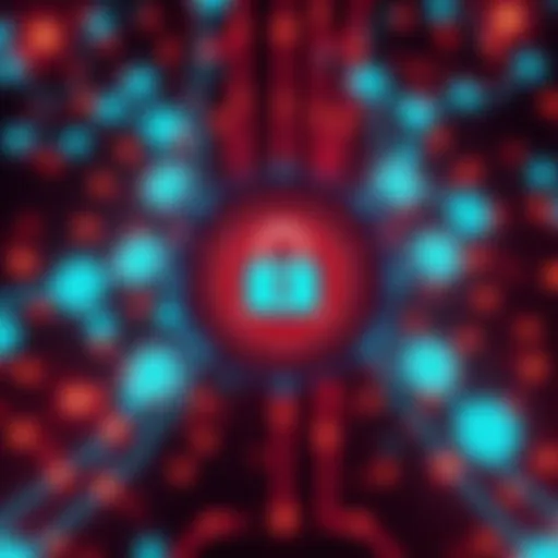 Illustration showing a secure internet with AI connections and trust symbols
