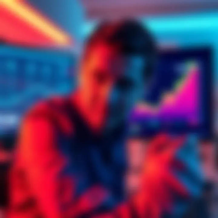A person looking at a computer screen showing a flat line on a financial graph, expressing disappointment with their investment results.