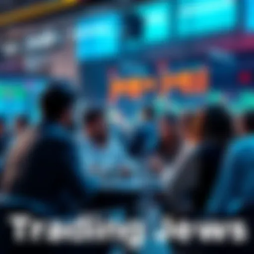 A group of people engaging in a lively discussion about trading strategies and current events