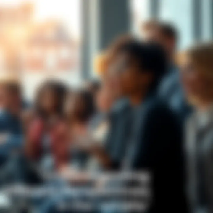 A group of diverse individuals engaged in a lively discussion, showcasing different opinions and perspectives.