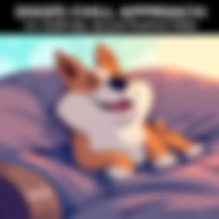 A cartoon dog with a cheerful expression lounging comfortably, symbolizing a chill approach in the crypto world.