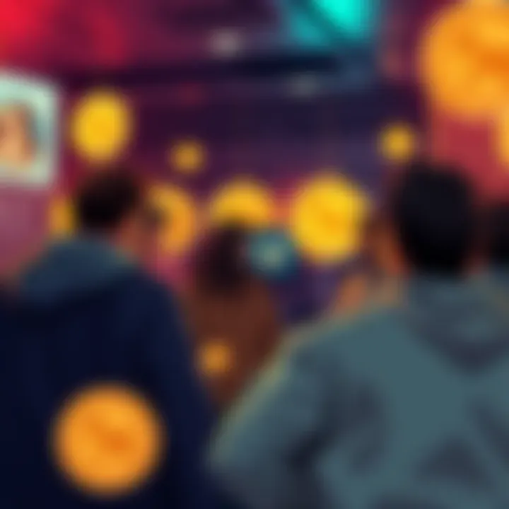 A group of people sharing stories about holding Dogecoin since it was under a penny, with Dogecoin logos and coins visible.