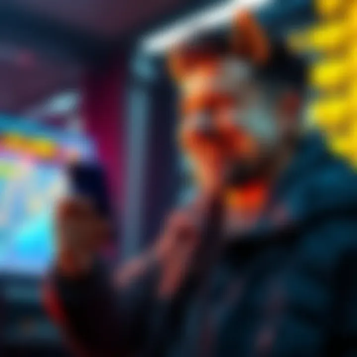 Person looking at a graph showing Dogecoin price rise with 40,000 Dogecoin in hand, excited about potential gains
