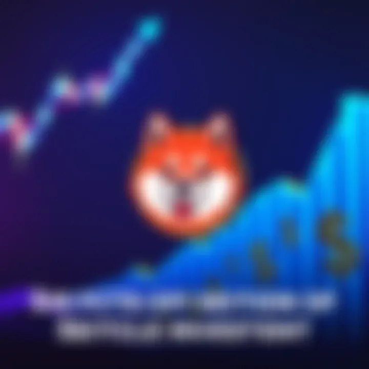 Dogecoin logo displayed alongside rising investment charts and dollar signs
