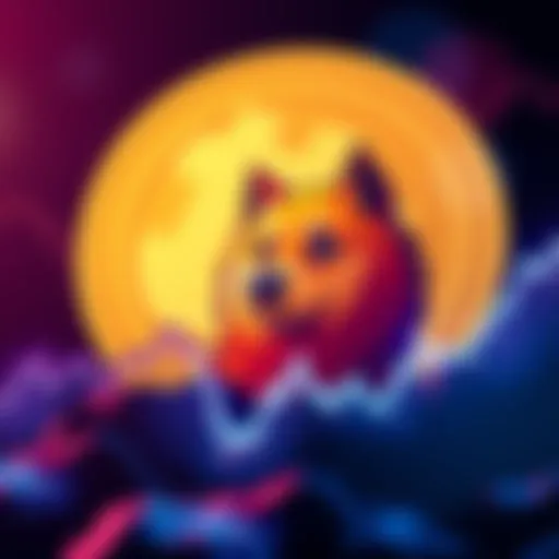 Graph showing Dogecoin price trending upward with a background of the Dogecoin logo.